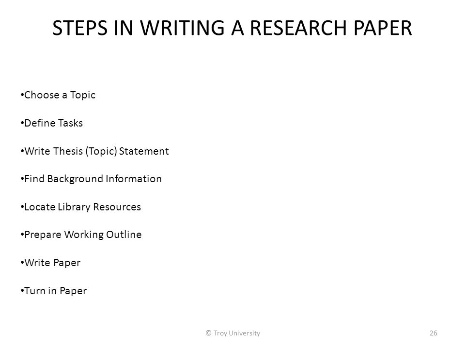 Writing a research paper step by step ppt